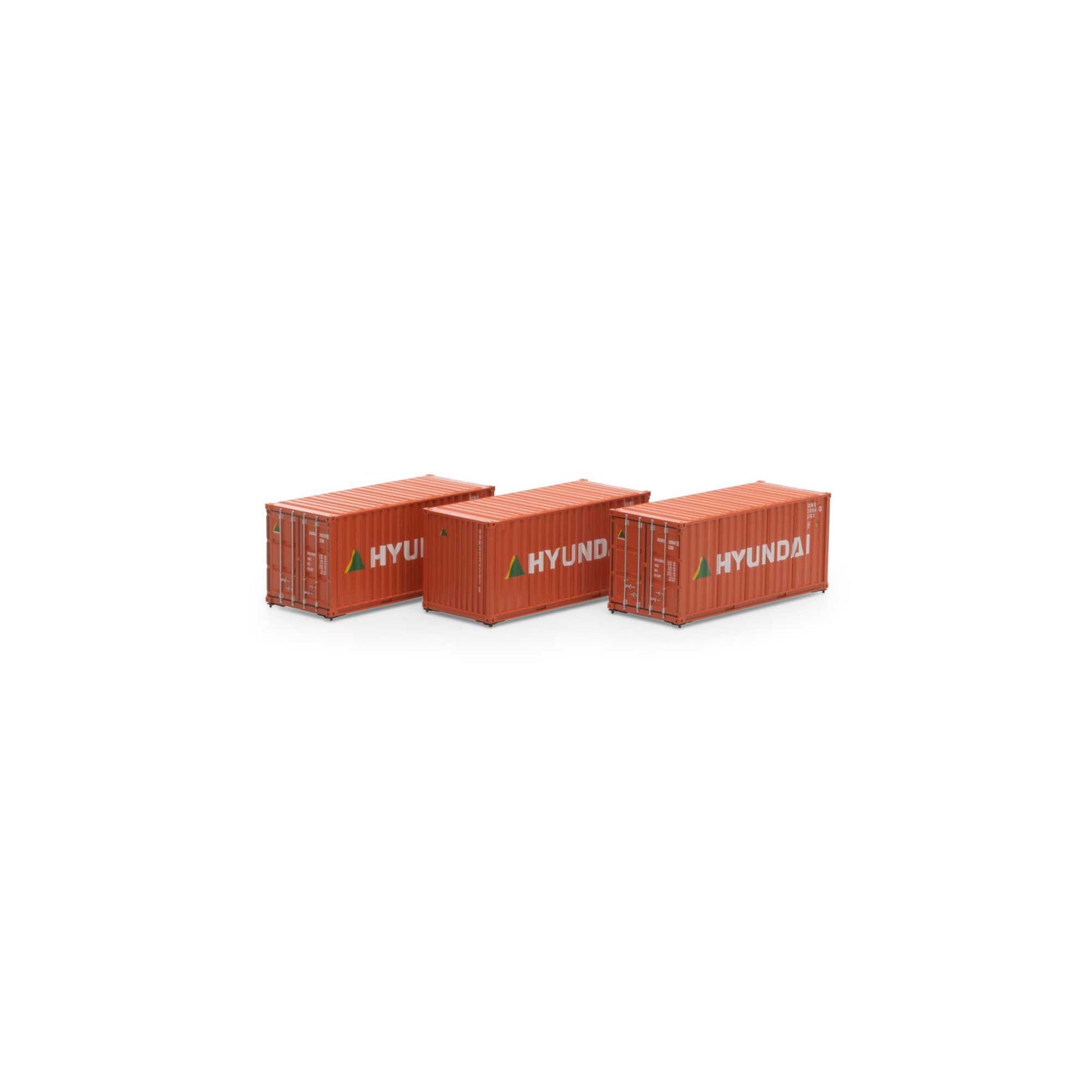 Athearn 27784 HO HDMU 20' Corrugated Container Ready-To-Run #2 (Set of 3)