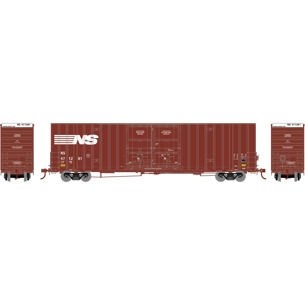 Athearn 75306 HO Norfolk Southern RTR 60' Gunderson Boxcar #471281