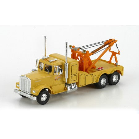 Athearn 91930 HO Yellow Cab Kenworth Tow Truck, Orange Tow - RTR