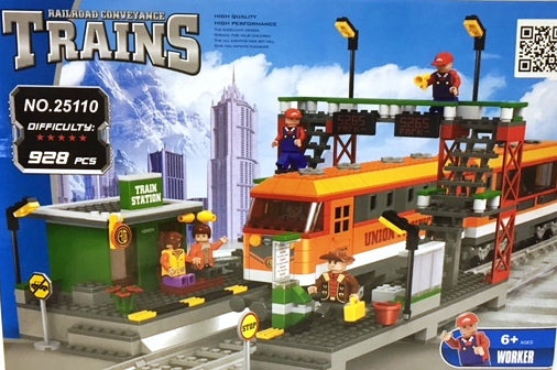 Railway Conveyance Trains 25110 Passenger Train & Station 928 Pieces Puzzle