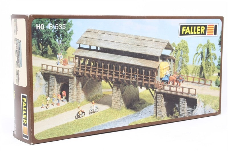 Faller B-535 HO Scale Covered Wooden Bridge Kit – Trainz