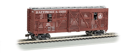 Bachmann 19707 HO Baltimore and Ohio 40' Animated Stock Car with Cows #46115