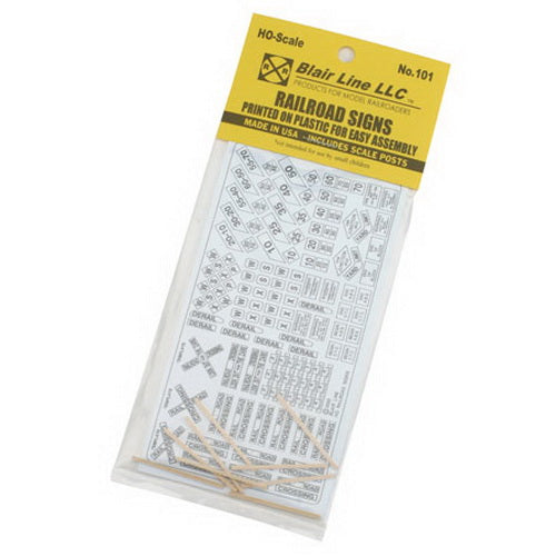 Blair Line 101 HO Scale Black & White Railroad Signs