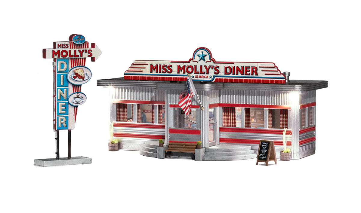 Woodland Scenics BR4956 N Built-N-Ready Miss Molly's Diner W/LED