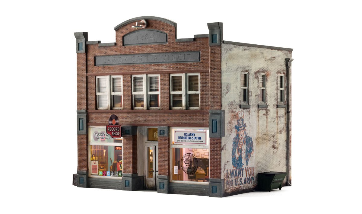 Woodland Scenics BR5871 O Assembled Records & Recruiting 2-Story Building