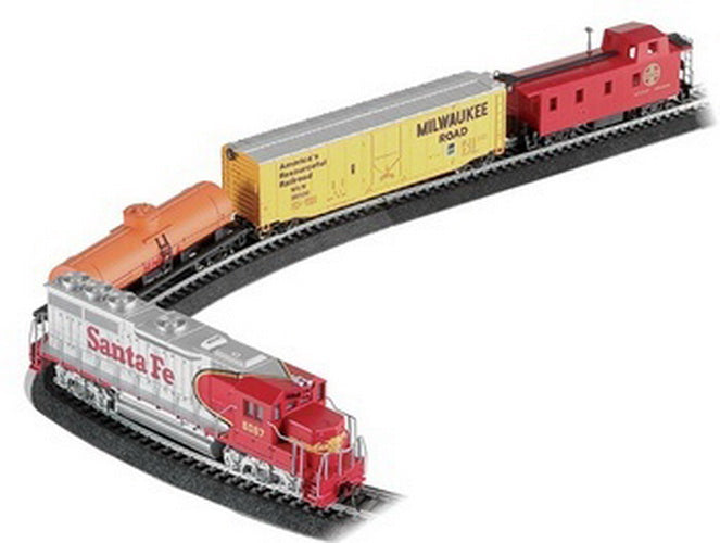 Bachmann Trains - Santa Fe Flyer Ready To Run Electric Train Set - HO Scale  19.50 x 3.00 x 13.25 Inches