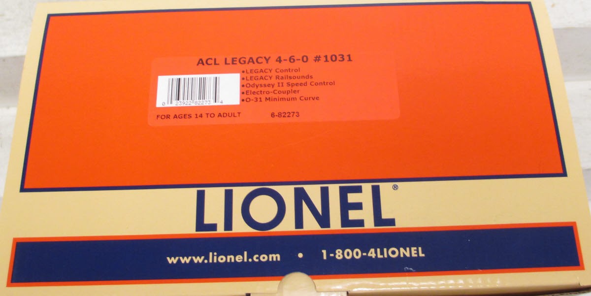 Lionel 6-82273 ACL Legacy 4-6-0 10 Wheeler Steam Loco & Tender #1031