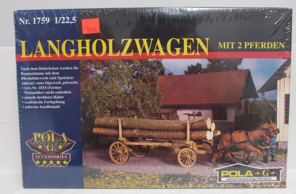 Pola 1759 1:24 Logging Wagon w/Horses
