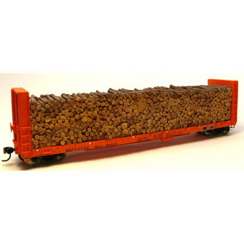 Chooch 7263 HO Walthers Series Canadian 50' Bulkhead Flatca Pulpwood Load