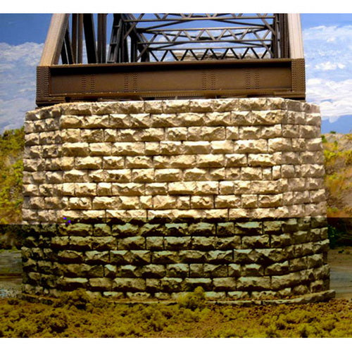 Chooch Enterprises 8432 HO Cut Stone Double Track Bridge Pier, Painted