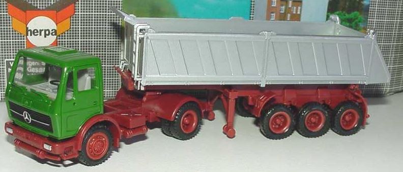 Herpa 806511 HO Mercedes-Benz Tipping Semi-Trailer in Green