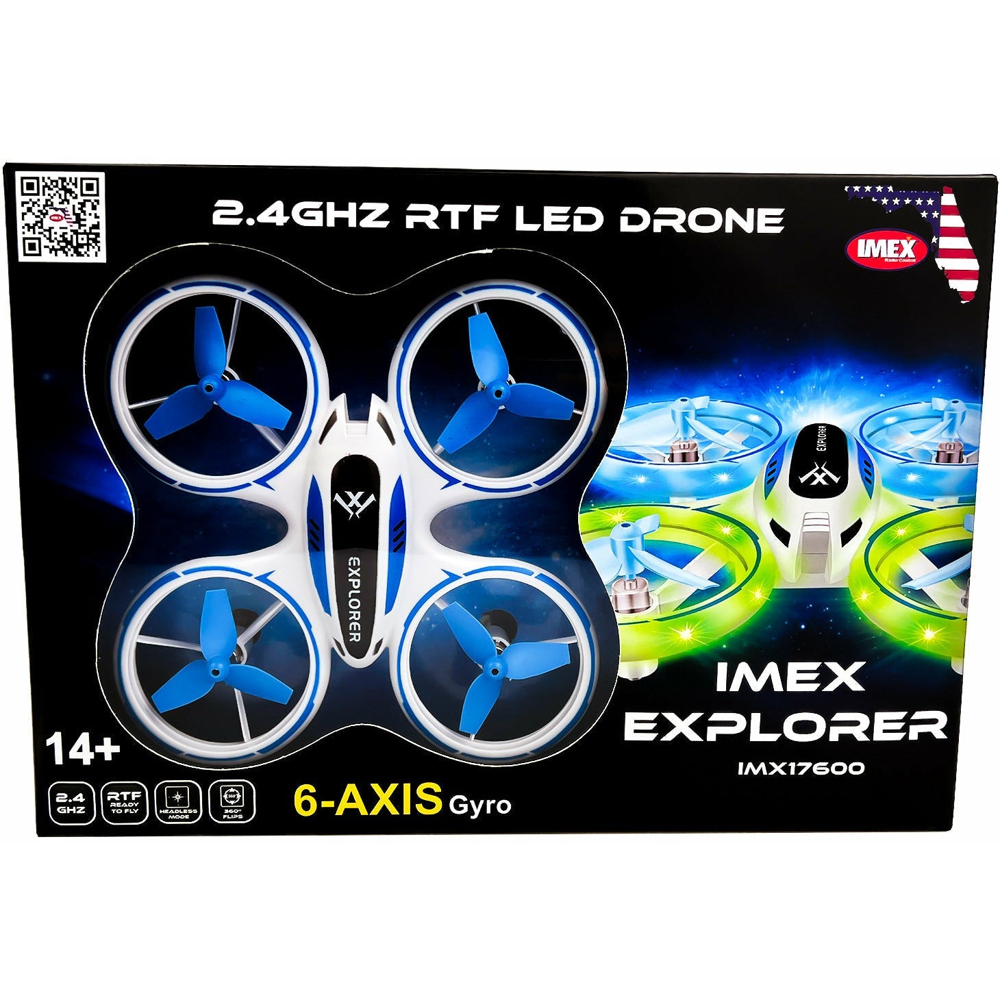 Imex 17600 Explorer 2.4 GHz 6 Axis Gyro Quadcopter RC Drone Blue Trainz