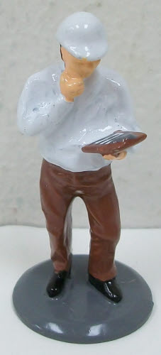 T&C F016 O Scale Pewter Worker w/Clipboard Figure