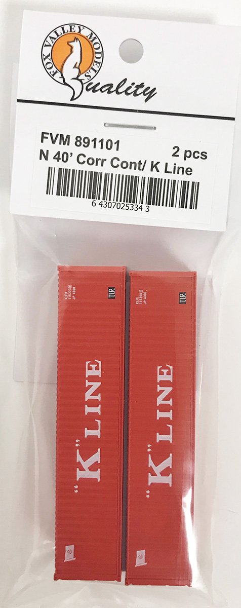 Fox Valley Models FVM891101 N K-Line 40' Corrugated Container (Pack of 2)