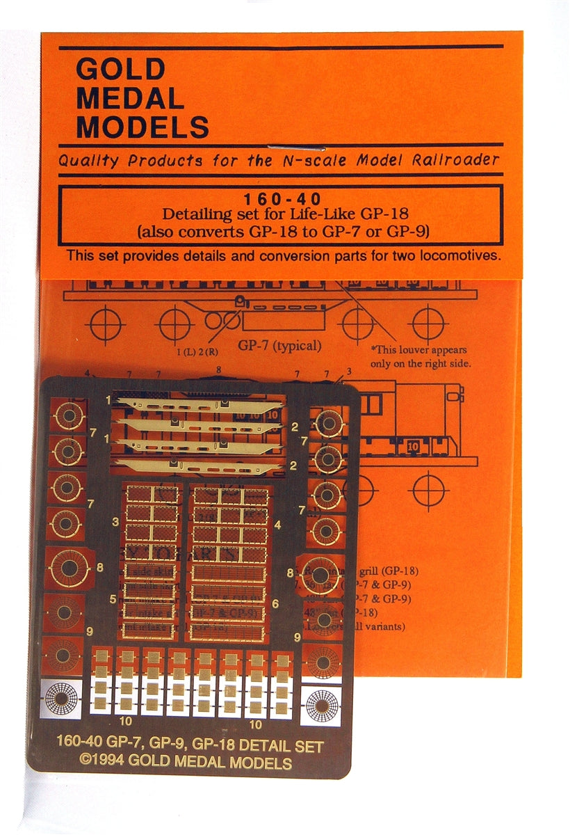 Gold Medal Models 160-40 N Detailing Set For Life-Like GP-18 (Set of 2)