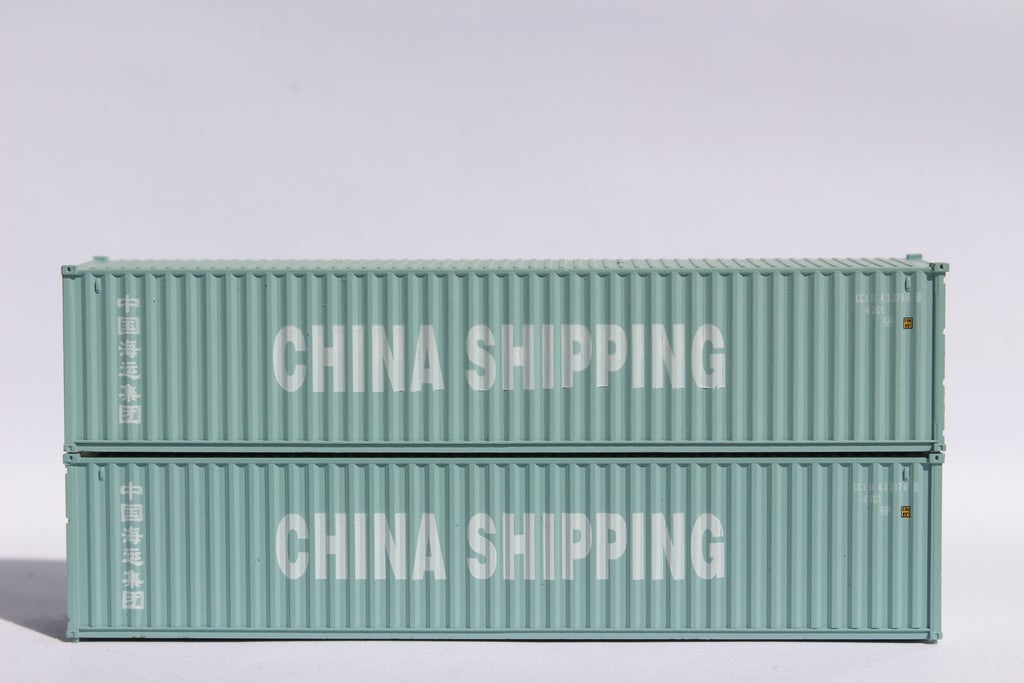 JTC Model Trains 405307 N China Shipping 40' Standard C.S. Container (Pack of 2)