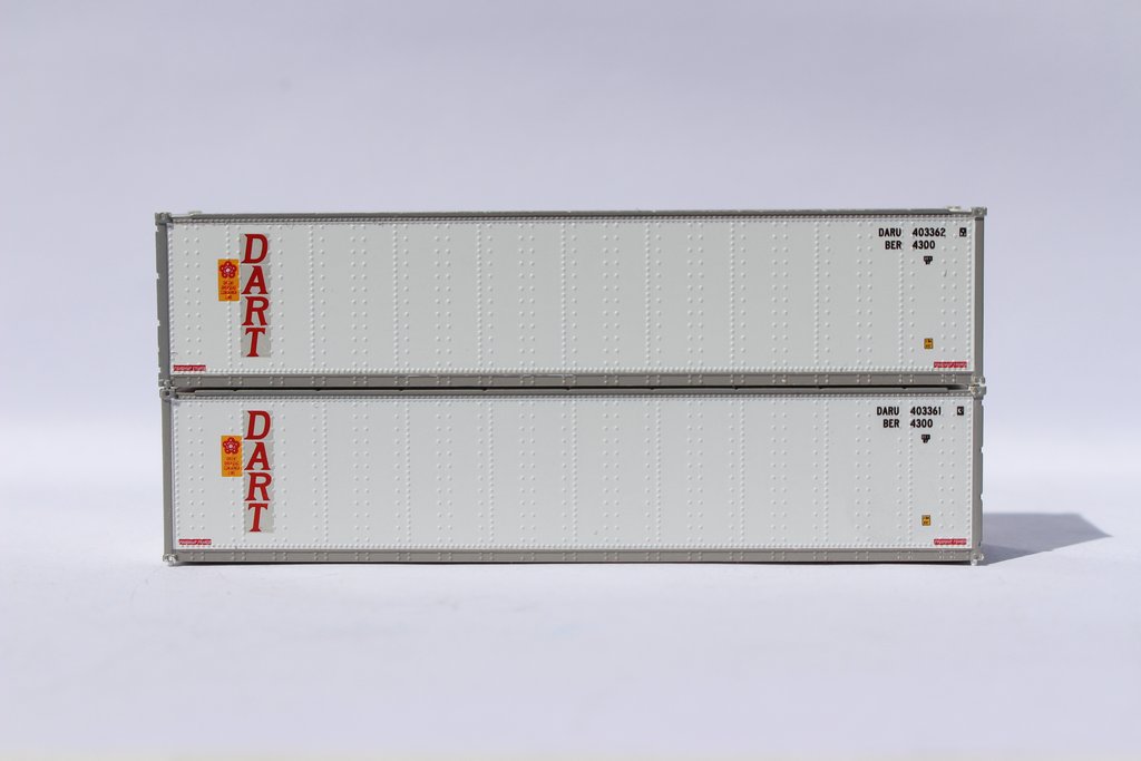 JTC Model Trains 405654 N OOCL/DART 40' Std Smooth-Side Container (Pack of 2)