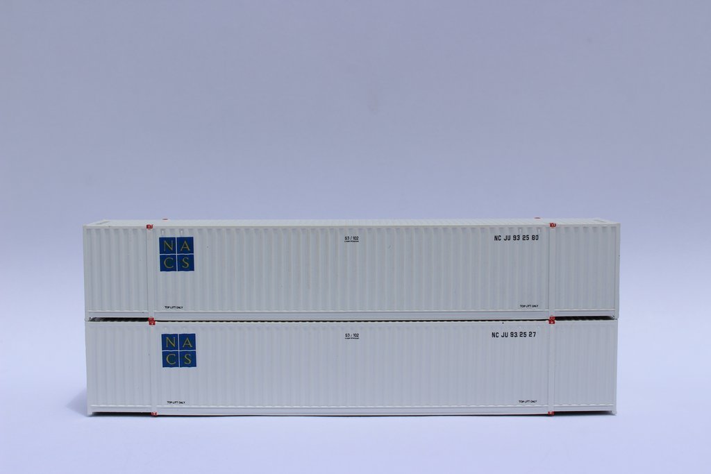 JTC Model Trains 535046 N NACS 53' High Cube 6-42-6 Container (Pack of 2)