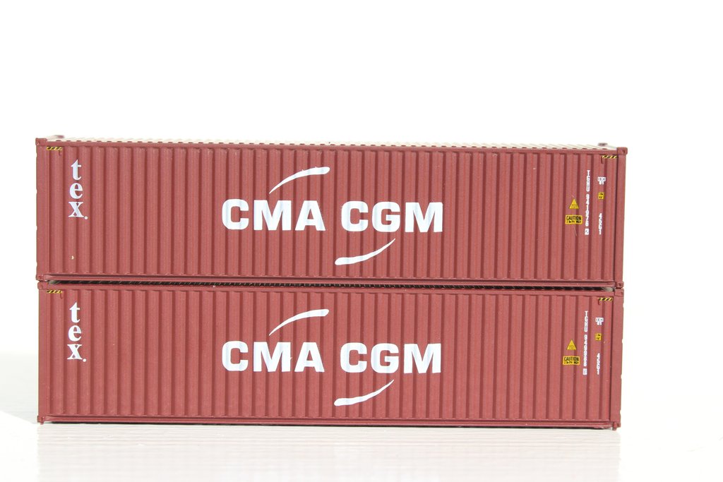 JTC Model Trains 405095 N TEX/CMA 40' High Cube Container (Pack of 2)