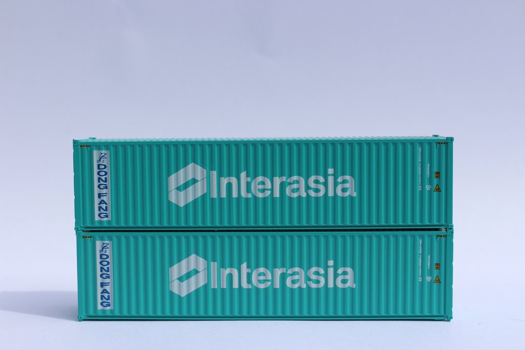 JTC Model Trains 405038 N Dong Fang/Interasia 40' HighCube Container (Pack of 2)