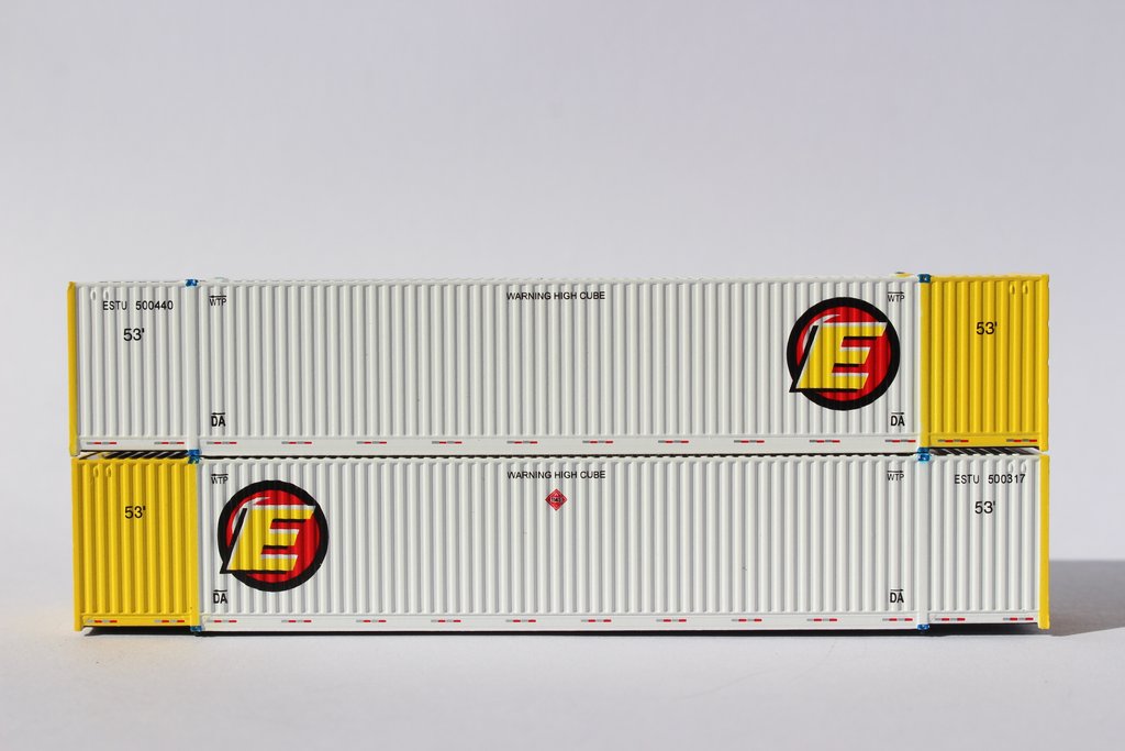 JTC Model Trains 537009 N Estes 53' High Cube 8-55-8 Container (Pack of 2)
