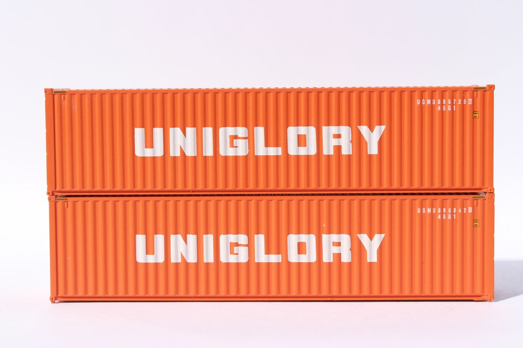 JTC Model Trains 405159 N Uniglory 40' Corrugated Side Containers (Pack of 2)