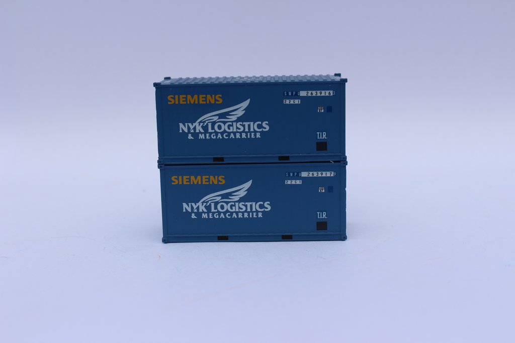 JTC Model Trains 205439 N Siemens 20' Corrugated Side Containers (Pack of 2)
