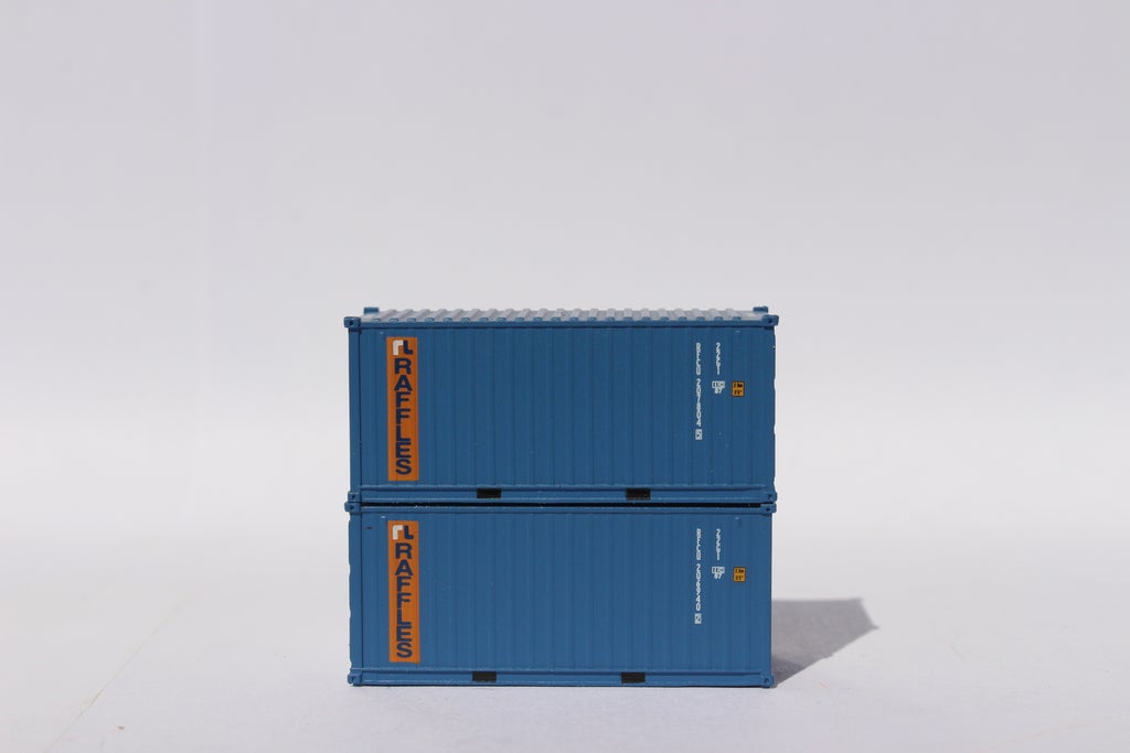 JTC Model Trains 205384 N RAFFLES 20' Standard Height C.S. Container (Pack of 2)