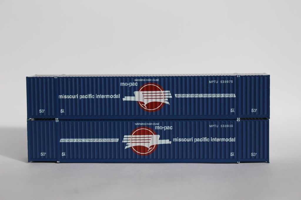 JTC Model Trains 535089 N MOPAC 53' 6-42-6 High Cube Container (Pack of 2)