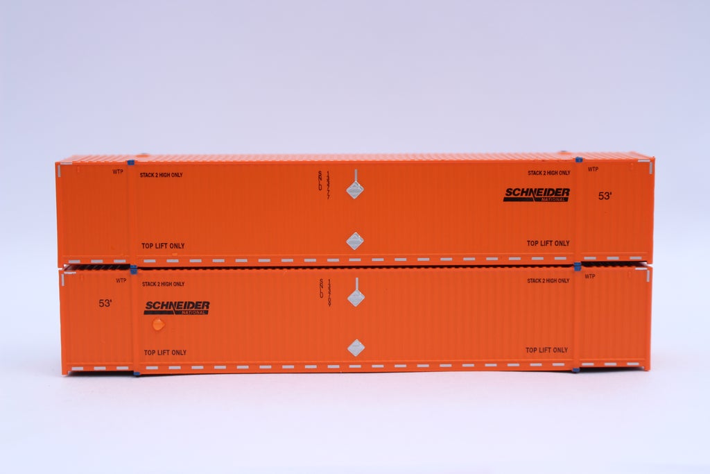 JTC Model Trains 537045 N Schneider 53' 8-55-8 HC Container Set #3 (Pack of 2)