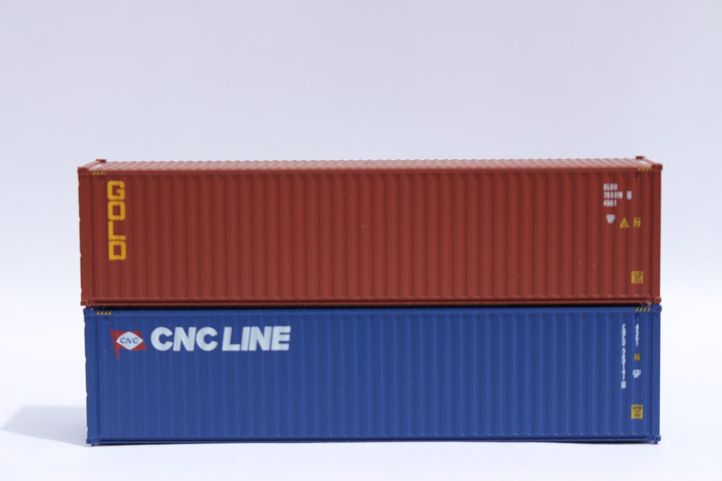 JTC Model Trains 405806 N CNC Line & Gold 40' HC Container Mix Pack (Pack of 2)