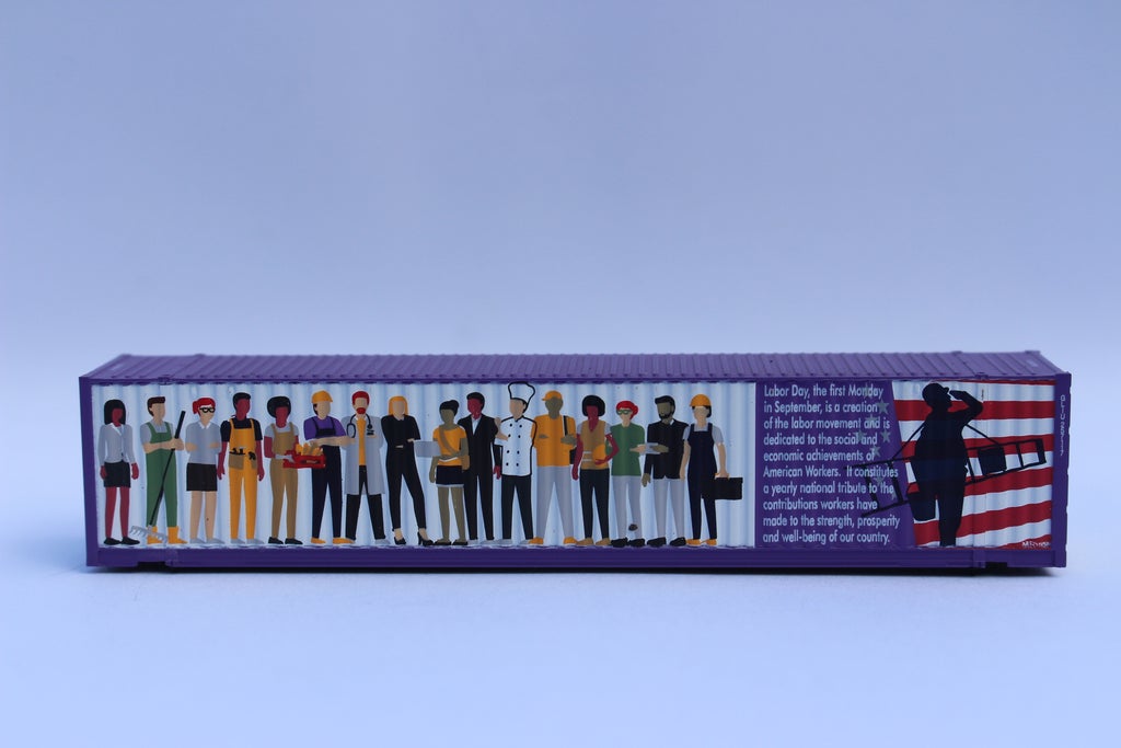 JTC Model Trains 485030 N 2021 Labor Day 48' Purple HC Corrugated Side Container