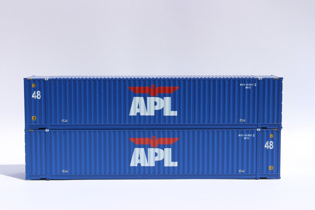 JTC Model Trains 485019 N APL 48' HC 3-42-3 C.S. Container Set #3 (Pack of 2)