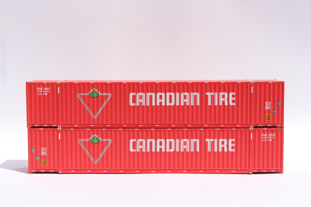 JTC Model Trains 535047 N Canadian Tire 53' 6-42-6 Container Set #2 (Pack of 2)