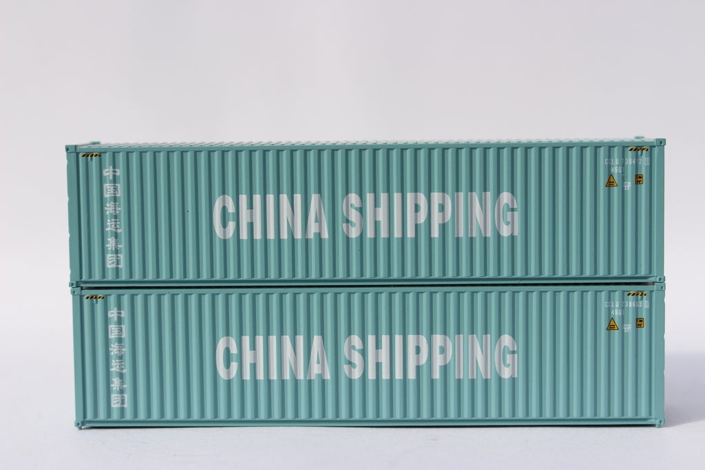 JTC Model Trains 405076 N China Shipping 40' HC C.S. Steel Container (Pack of 2)