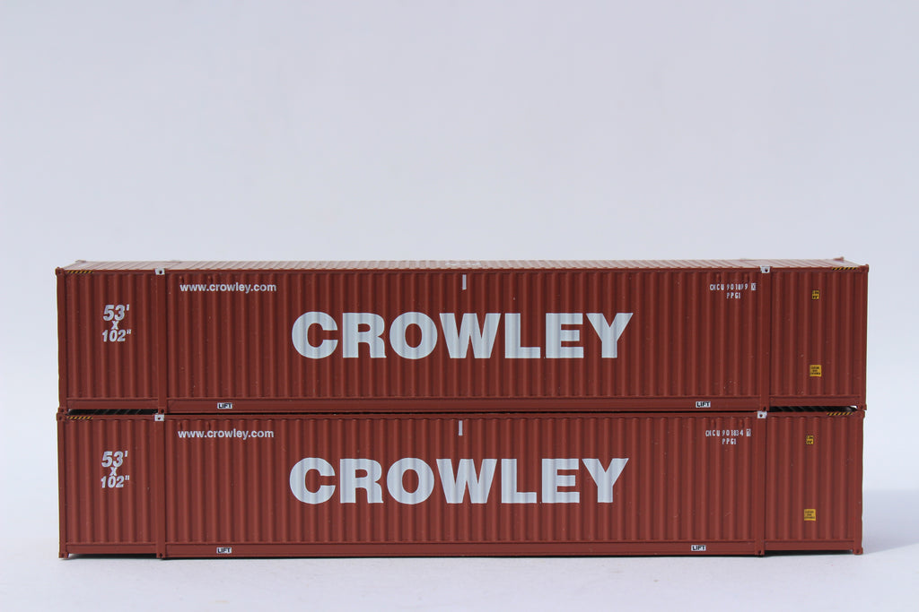 JTC Model Trains 535078 N Crowley Brown Website Ocean 53' Containers (Set of 2)