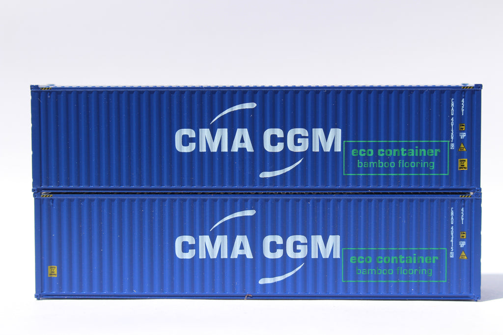 JTC Model Trains 405105 N CMA CGM 40' HC Corrugated-Side Containers (Set of 2)