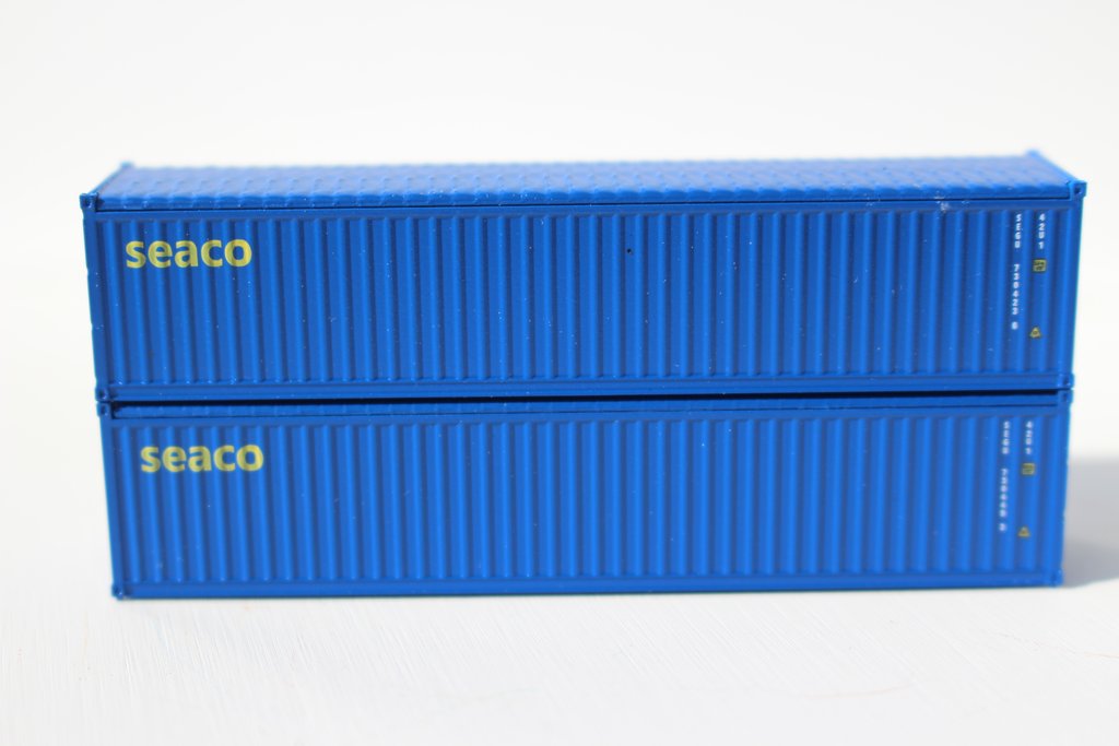 JTC Model Trains 402004 N SEACO 40' Blue Canvas/Open Top Container (Pack of 2)