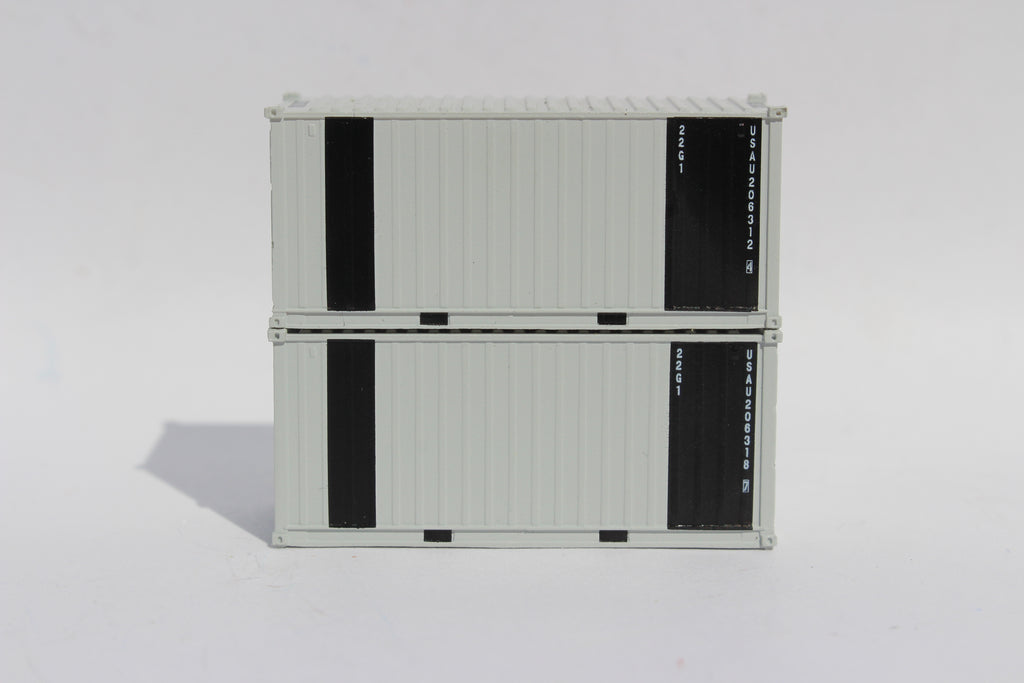 JTC Model Trains 205455 N USAU Gray Patch 'B' 20' Standard Height Containers