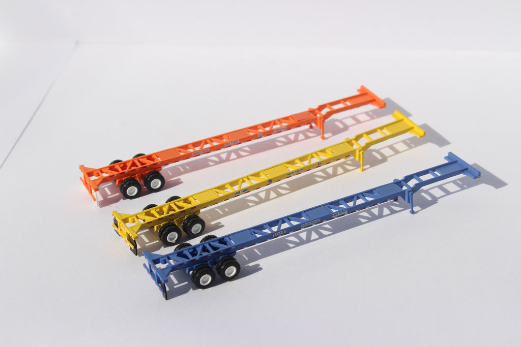 JTC Model Trains 152502 N 53' Container Chassis #2 (Set of 3)
