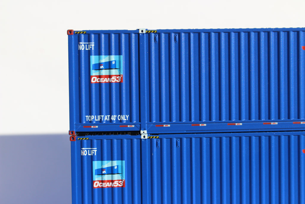 JTC Model Trains 953052 HO APL Ocean 53' Containers with IBC Castings (Set of 3)