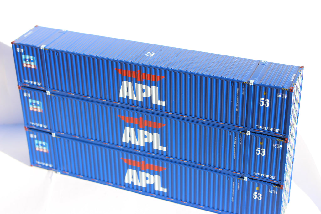 JTC Model Trains 953052 HO APL Ocean 53' Containers with IBC Castings (Set of 3)