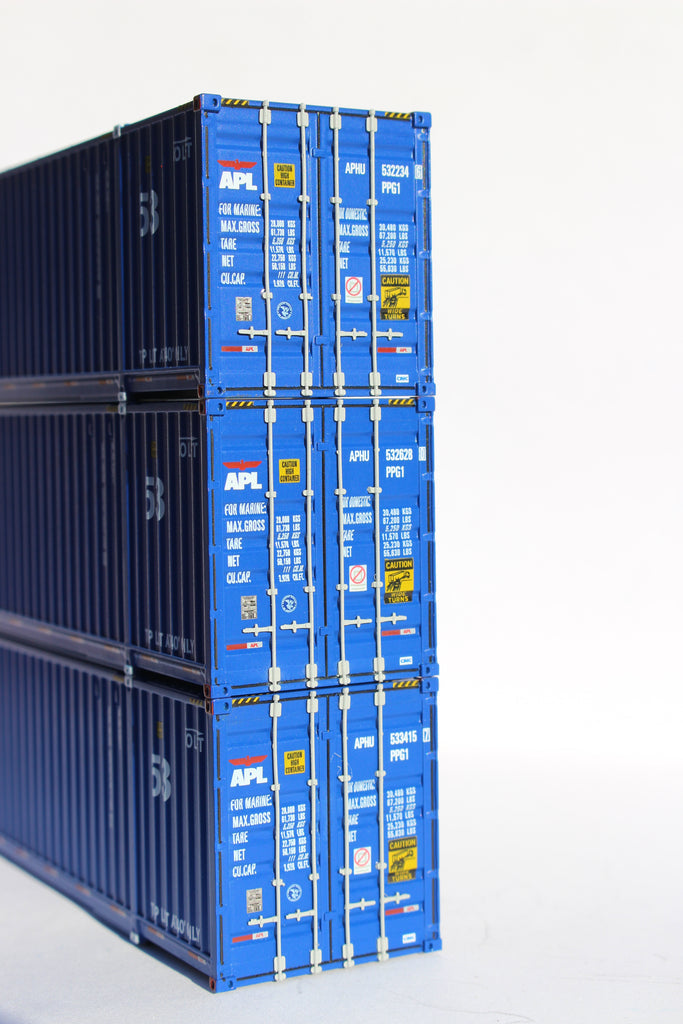 JTC Model Trains 953052 HO APL Ocean 53' Containers with IBC Castings (Set of 3)