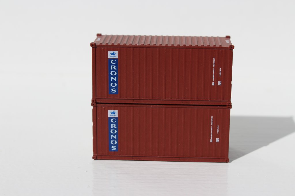 JTC Model Trains 205332 N Cronos 20'''' Brown Std Height Corrugated-Side Contain
