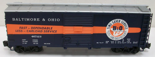 Aristo-Craft 46011 Baltimore & Ohio Boxcar #467123 - Metal Wheels