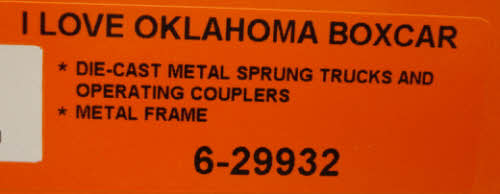 Lionel 6-29932 O Gauge "I Love Oklahoma" Boxcar