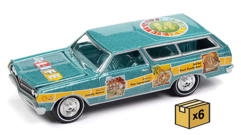 Johnny Lightning JLSP264-CASE 1:64 Game of Life - Chevy Station Wagon (Set of 6)