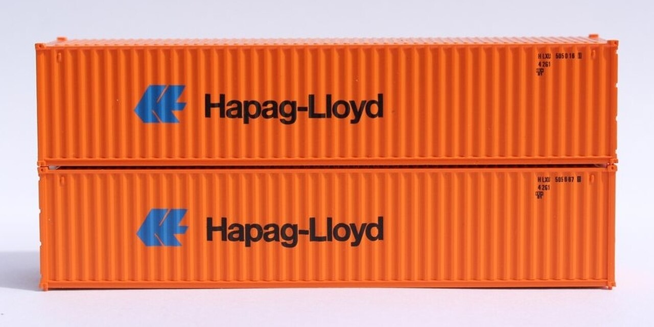 JTC Model Trains 405325 N Hapag Lloyd 40' Std Corrugated Container (Pack of 2)