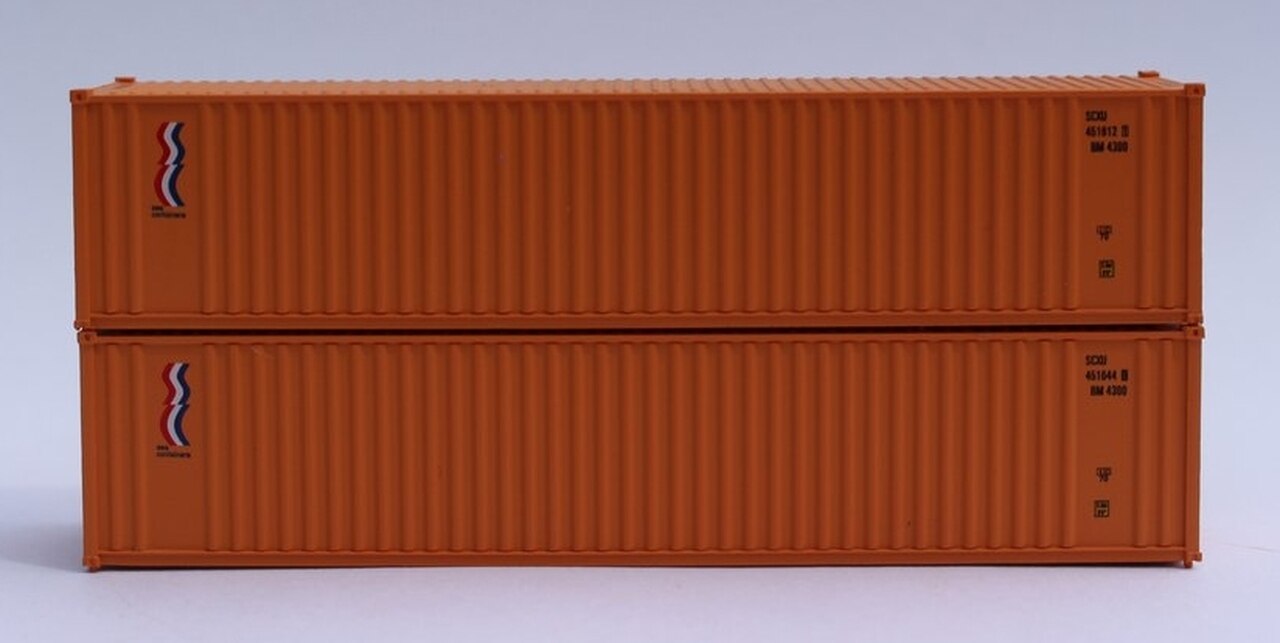 JTC Model Trains 405509 N Sea Container 40' Corrugated Container (Pack of 2)