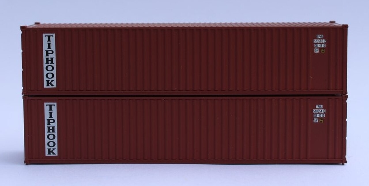 JTC Model Trains 405511 N TIPHOOK 40' Corrugated Side Container (Pack of 2)